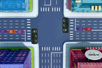 圖3 東進口空放及西進口二次排隊