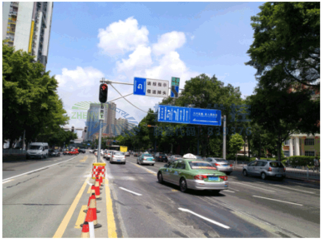 圖8 東進口燈具及指示牌設置(優(yōu)化后)