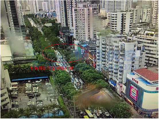 圖5 優(yōu)化前西進(jìn)口交通情況