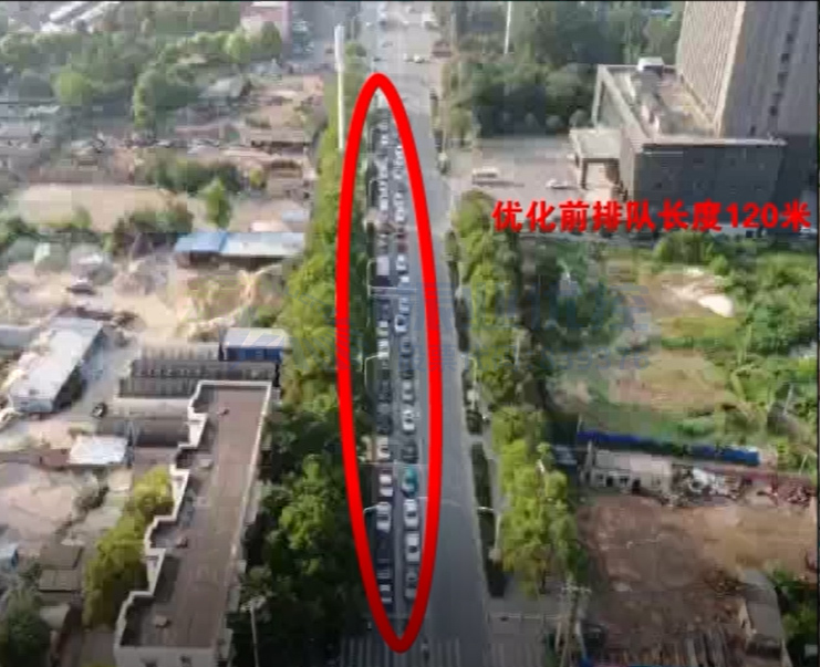 圖4 優(yōu)化前晚高峰北進口、東進口車流排隊