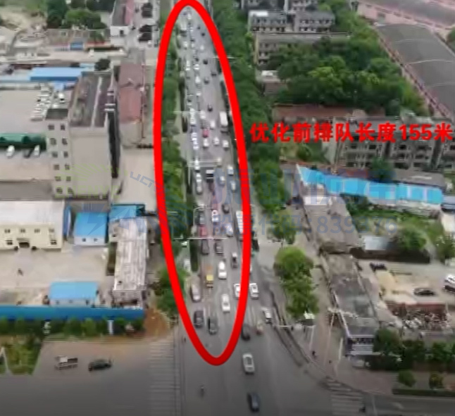 圖5 優(yōu)化前早高峰南進口、西進口車流排隊