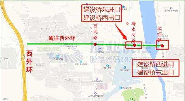 圖3 橋進(jìn)出口位置圖