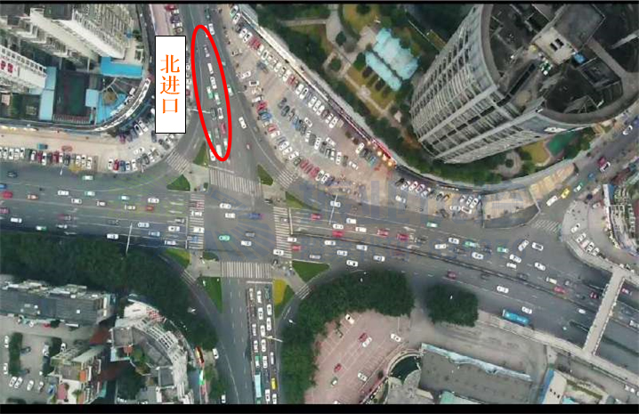 圖12 北進(jìn)口排隊車輛長度減少（優(yōu)化后）