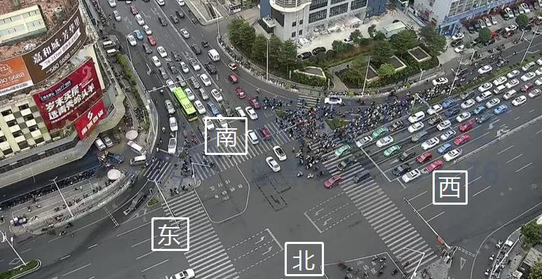 圖18 早高峰路口南出口消散情況改善（優(yōu)化后）