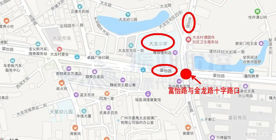 圖1 富怡路-金龍路路口地理位置圖