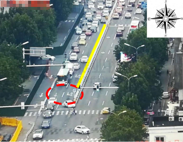 圖4 德源里-友誼路(路口2)南進口地面標線(優(yōu)化前)