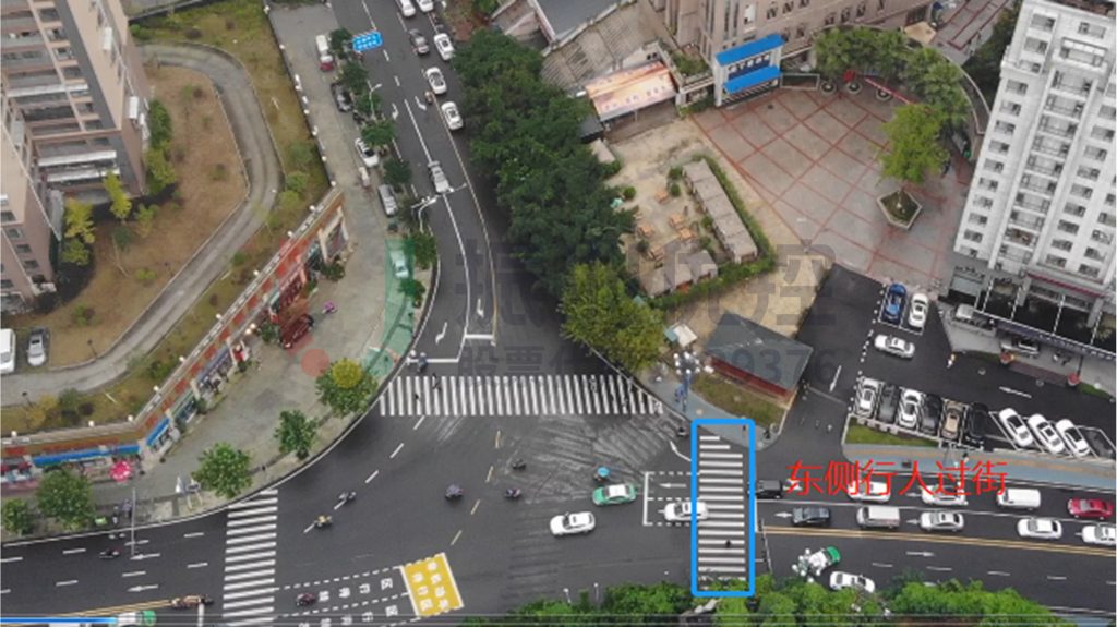 圖17 優(yōu)化后東側(cè)行人過街密度分散效果圖