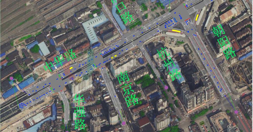 圖5 對(duì)多套協(xié)調(diào)方案進(jìn)行交通仿真測(cè)試