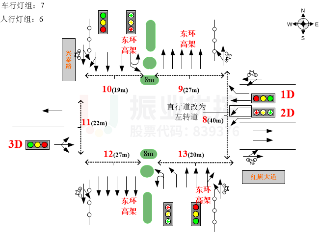 圖7 采用直行道變左轉(zhuǎn)道的路口渠化基礎(chǔ)信息圖（優(yōu)化后）