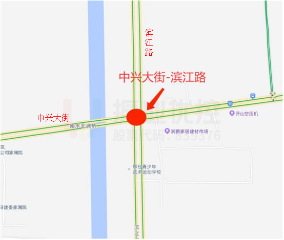 圖1 中興大街-濱江路路口點位示意圖