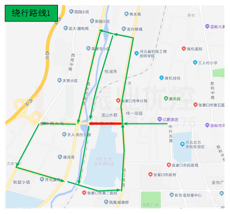 圖7 盛華大街(濱河路-鉆石路)繞行路線示意圖