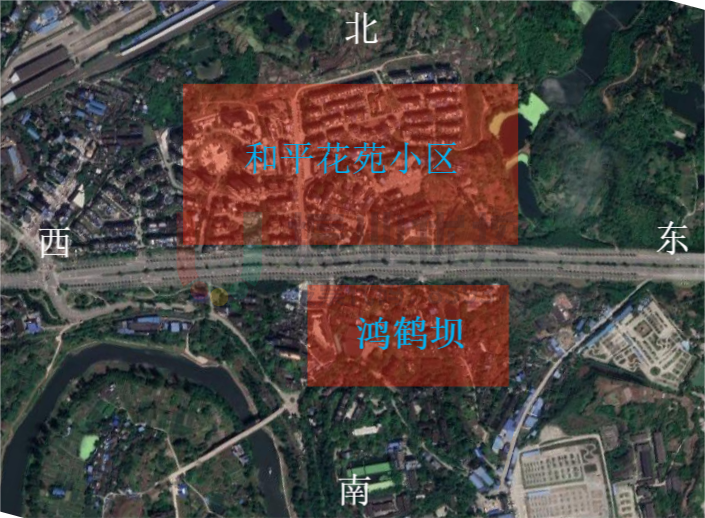 圖1 路段改造前相關(guān)區(qū)域示意圖