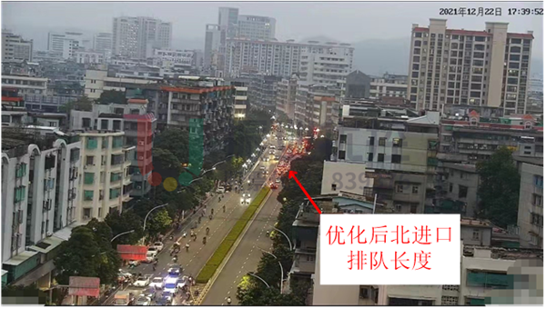 圖8 金砂-汕樟路口北進(jìn)口排隊(duì)長(zhǎng)度(優(yōu)化后)