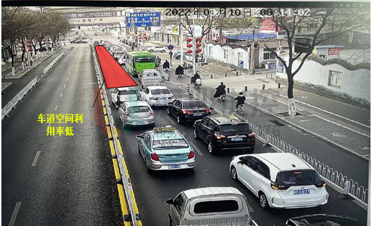 圖3 高峰期北進(jìn)口車輛排隊(duì)情況