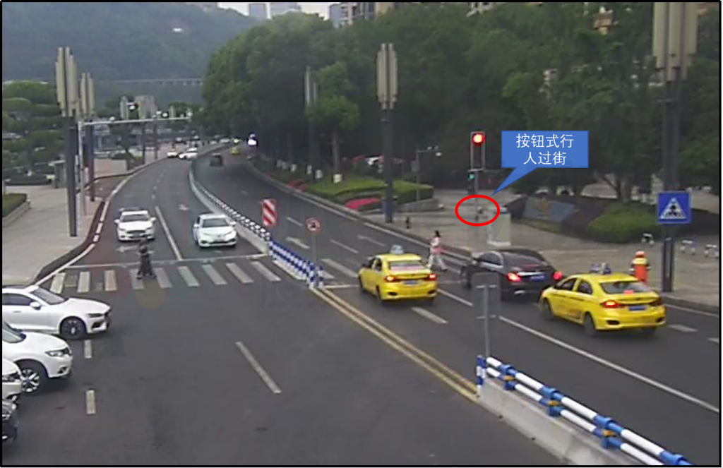 圖9 相國寺路口按鈕式行人過街示意圖