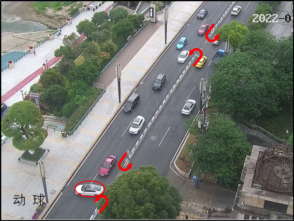 圖8 相國寺路段車輛掉頭示意圖